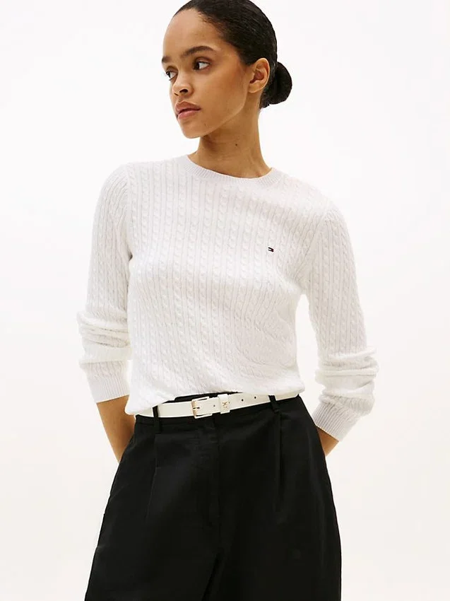 Camisola com malha trançada Camisola com malha trançada