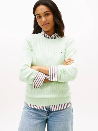 Camisola com malha trançada