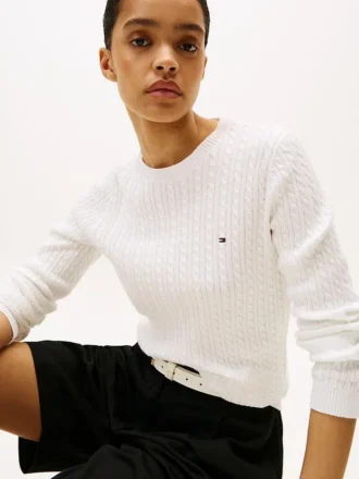 Camisola com malha trançada