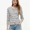 Camisola com riscas em ponto de malha Camisola com riscas em ponto de malha