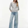 Camisola com riscas em ponto de malha Camisola com riscas em ponto de malha