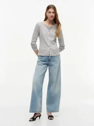 Camisola com riscas em ponto de malha