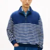Camisola com zíper de um quarto e riscas Camisola com zíper de um quarto e riscas