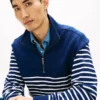 Camisola com zíper de um quarto e riscas Camisola com zíper de um quarto e riscas