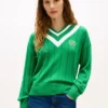 Camisola Cricket com logótipo de folha de louro Camisola Cricket com logótipo de folha de louro
