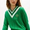 Camisola Cricket com logótipo de folha de louro Camisola Cricket com logótipo de folha de louro