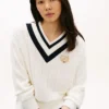 Camisola Cricket com logótipo de folha de louro Camisola Cricket com logótipo de folha de louro
