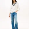 Camisola Cricket com logótipo de folha de louro Camisola Cricket com logótipo de folha de louro