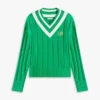 Camisola Cricket com logótipo de folha de louro Camisola Cricket com logótipo de folha de louro