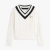 Camisola Cricket com logótipo de folha de louro Camisola Cricket com logótipo de folha de louro