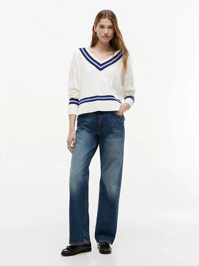 Camisola Cricket com malha trançada Camisola Cricket com malha trançada