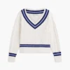 Camisola Cricket com malha trançada Camisola Cricket com malha trançada