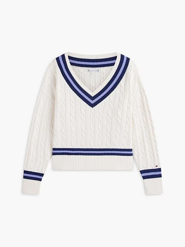 Camisola Cricket com malha trançada Camisola Cricket com malha trançada