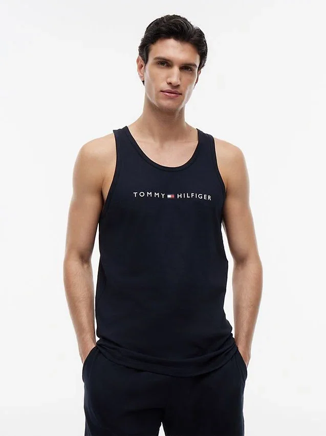 Camisola de dormir sem mangas com logótipo Hilfiger Camisola de dormir sem mangas com logótipo Hilfiger