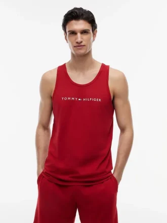 Camisola de dormir sem mangas com logótipo Hilfiger Camisola de dormir sem mangas com logótipo Hilfiger
