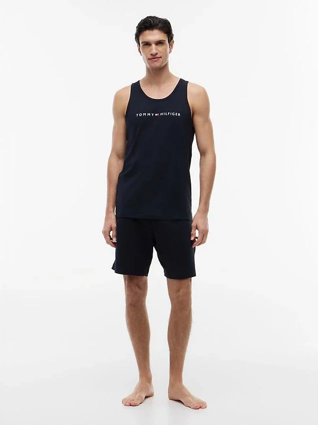 Camisola de dormir sem mangas com logótipo Hilfiger Camisola de dormir sem mangas com logótipo Hilfiger