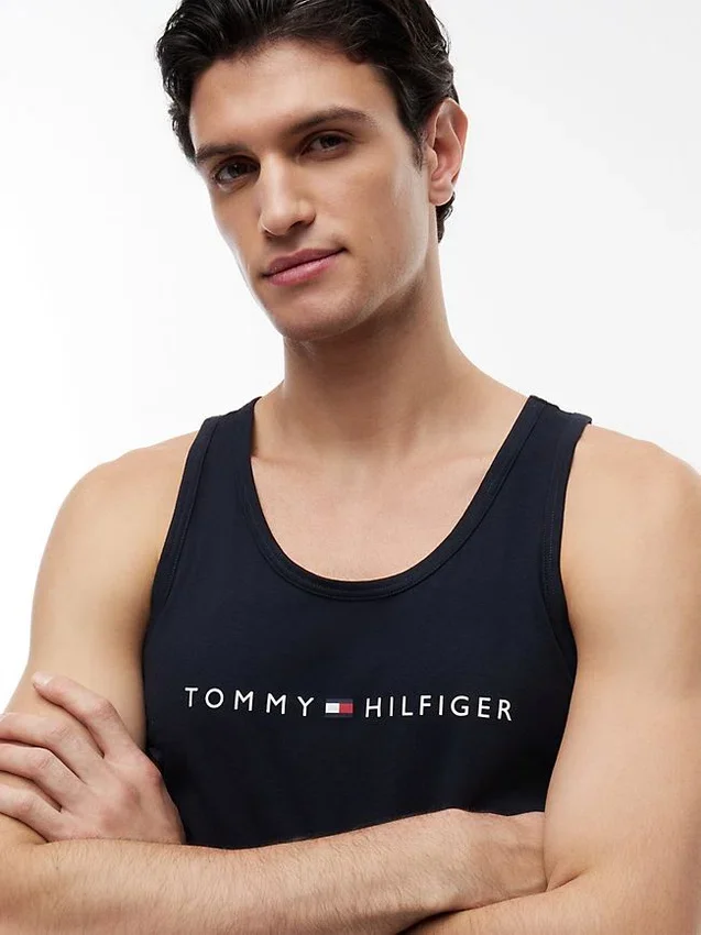 Camisola de dormir sem mangas com logótipo Hilfiger Camisola de dormir sem mangas com logótipo Hilfiger