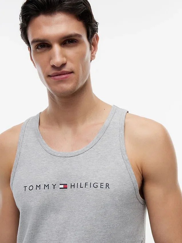 Camisola de dormir sem mangas com logótipo Hilfiger Camisola de dormir sem mangas com logótipo Hilfiger