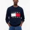 Camisola de gola redonda com logótipo da bandeira da Tommy Jeans Camisola de gola redonda com logótipo da bandeira da Tommy Jeans