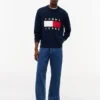 Camisola de gola redonda com logótipo da bandeira da Tommy Jeans Camisola de gola redonda com logótipo da bandeira da Tommy Jeans