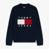 Camisola de gola redonda com logótipo da bandeira da Tommy Jeans Camisola de gola redonda com logótipo da bandeira da Tommy Jeans