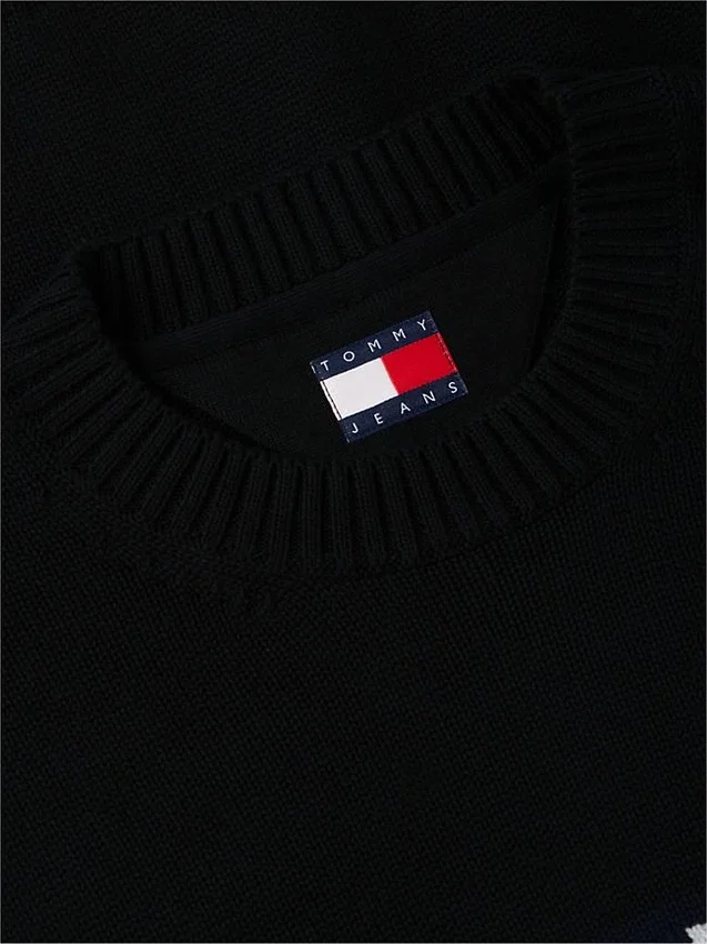 Camisola de gola redonda com logótipo da bandeira da Tommy Jeans Camisola de gola redonda com logótipo da bandeira da Tommy Jeans
