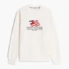 Camisola de gola redonda com logótipo de bandeira ondulada Camisola de gola redonda com logótipo de bandeira ondulada