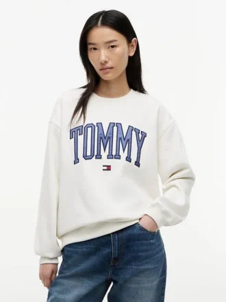 Camisola de gola redonda com logótipo Varsity Tommy