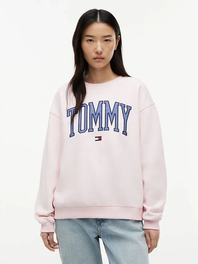 Camisola de gola redonda com logótipo Varsity Tommy Camisola de gola redonda com logótipo Varsity Tommy