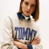 Camisola de gola redonda com logótipo Varsity Tommy Camisola de gola redonda com logótipo Varsity Tommy