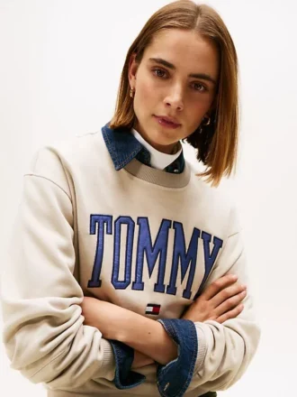 Camisola de gola redonda com logótipo Varsity Tommy