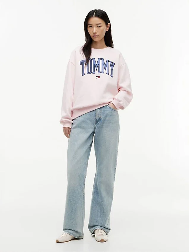 Camisola de gola redonda com logótipo Varsity Tommy Camisola de gola redonda com logótipo Varsity Tommy