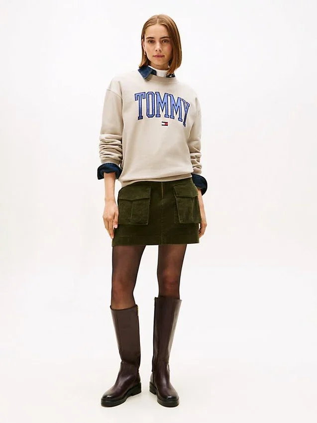 Camisola de gola redonda com logótipo Varsity Tommy Camisola de gola redonda com logótipo Varsity Tommy