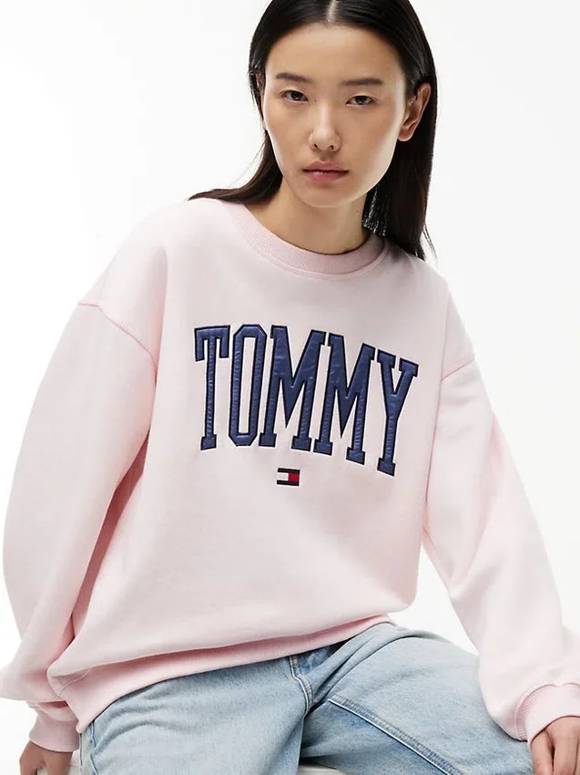 Camisola de gola redonda com logótipo Varsity Tommy Camisola de gola redonda com logótipo Varsity Tommy