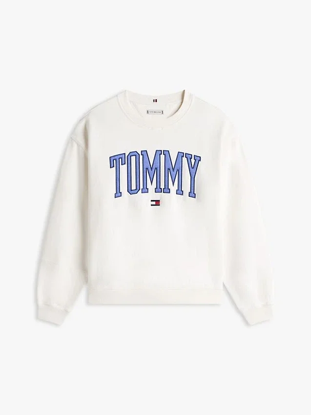 Camisola de gola redonda com logótipo Varsity Tommy Camisola de gola redonda com logótipo Varsity Tommy