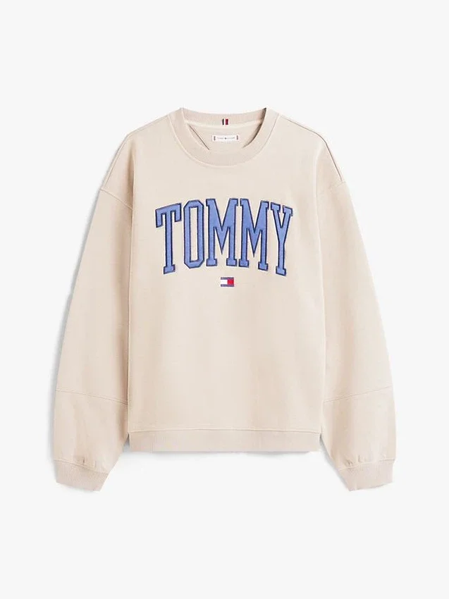 Camisola de gola redonda com logótipo Varsity Tommy Camisola de gola redonda com logótipo Varsity Tommy