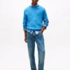 Camisola de gola redonda com malha trançada Camisola de gola redonda com malha trançada