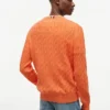 Camisola de gola redonda com malha trançada Camisola de gola redonda com malha trançada