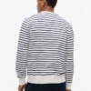 Camisola de gola redonda em felpo às riscas Camisola de gola redonda em felpo às riscas