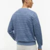 Camisola de gola redonda em felpo às riscas Camisola de gola redonda em felpo às riscas