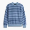 Camisola de gola redonda em felpo às riscas Camisola de gola redonda em felpo às riscas