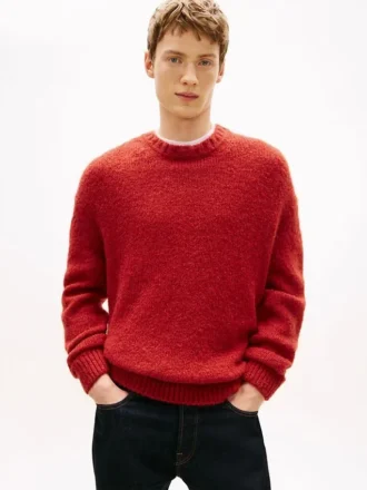 Camisola de gola redonda em mistura de lã de alpaca