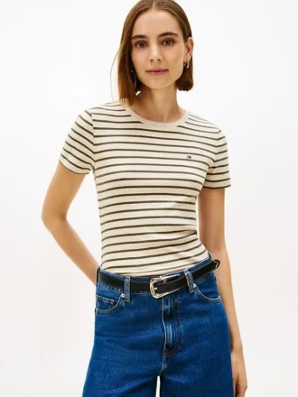 Camisola de gola redonda às riscas Favorite