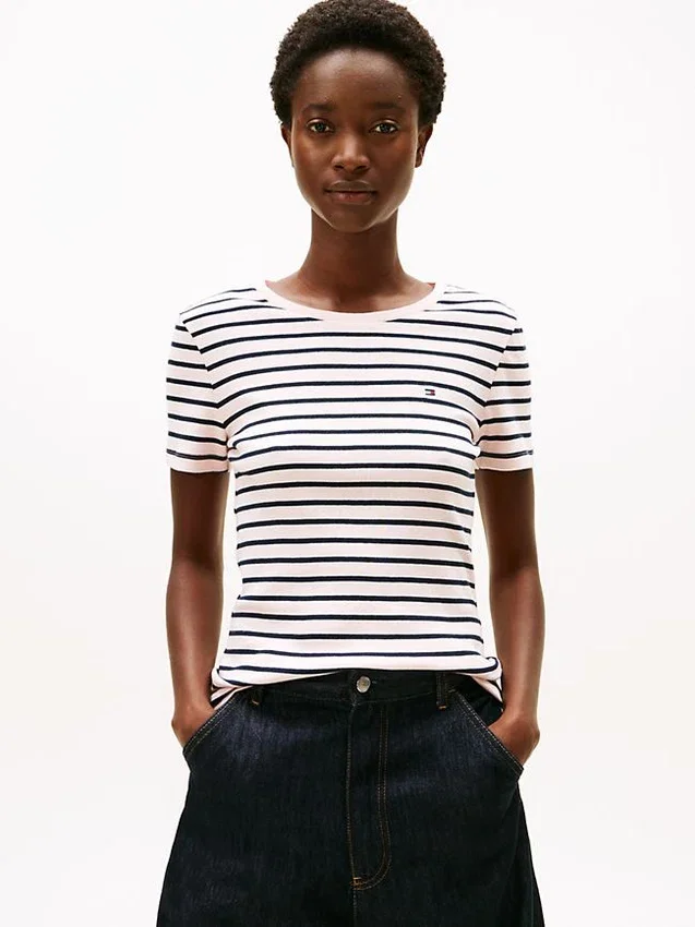 Camisola de gola redonda às riscas Favorite Camisola de gola redonda às riscas Favorite