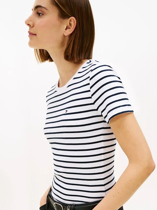 Camisola de gola redonda às riscas Favorite Camisola de gola redonda às riscas Favorite