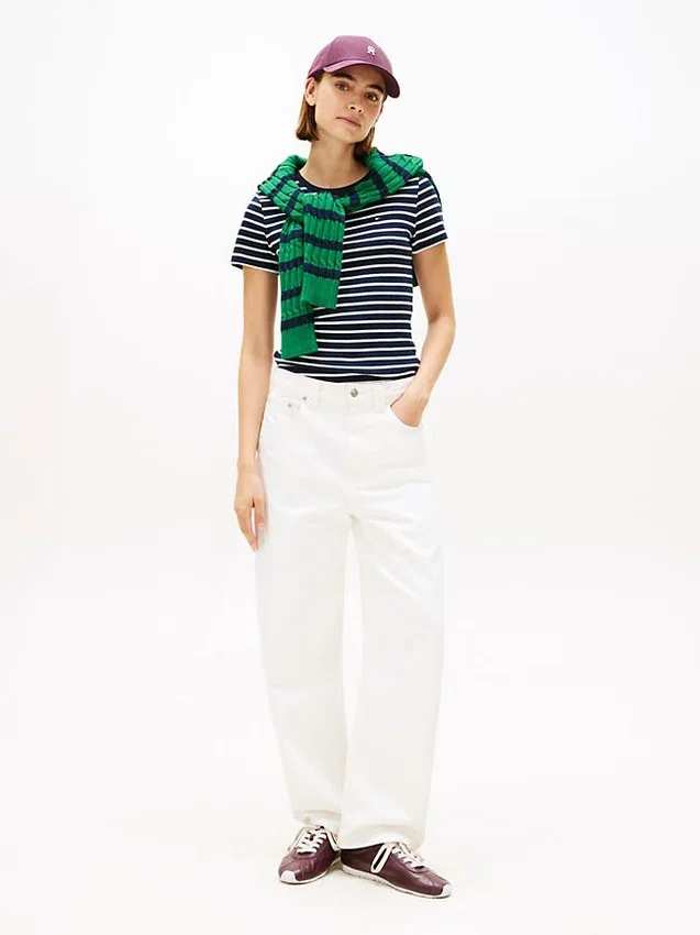 Camisola de gola redonda às riscas Favorite Camisola de gola redonda às riscas Favorite