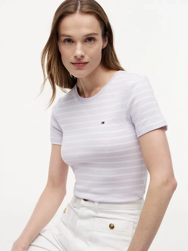 Camisola de gola redonda às riscas Favorite Camisola de gola redonda às riscas Favorite