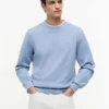Camisola de gola redonda tingida na peça Camisola de gola redonda tingida na peça