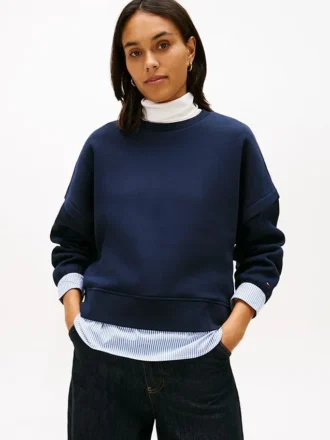 Camisola de malha com efeito de camadas