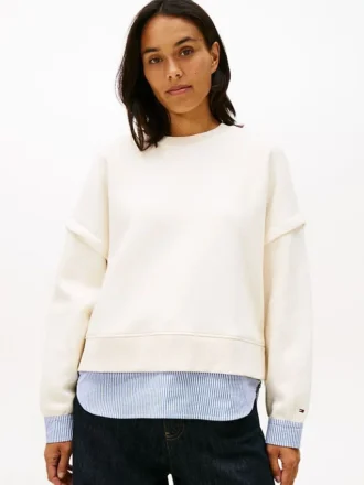Camisola de malha com efeito de camadas